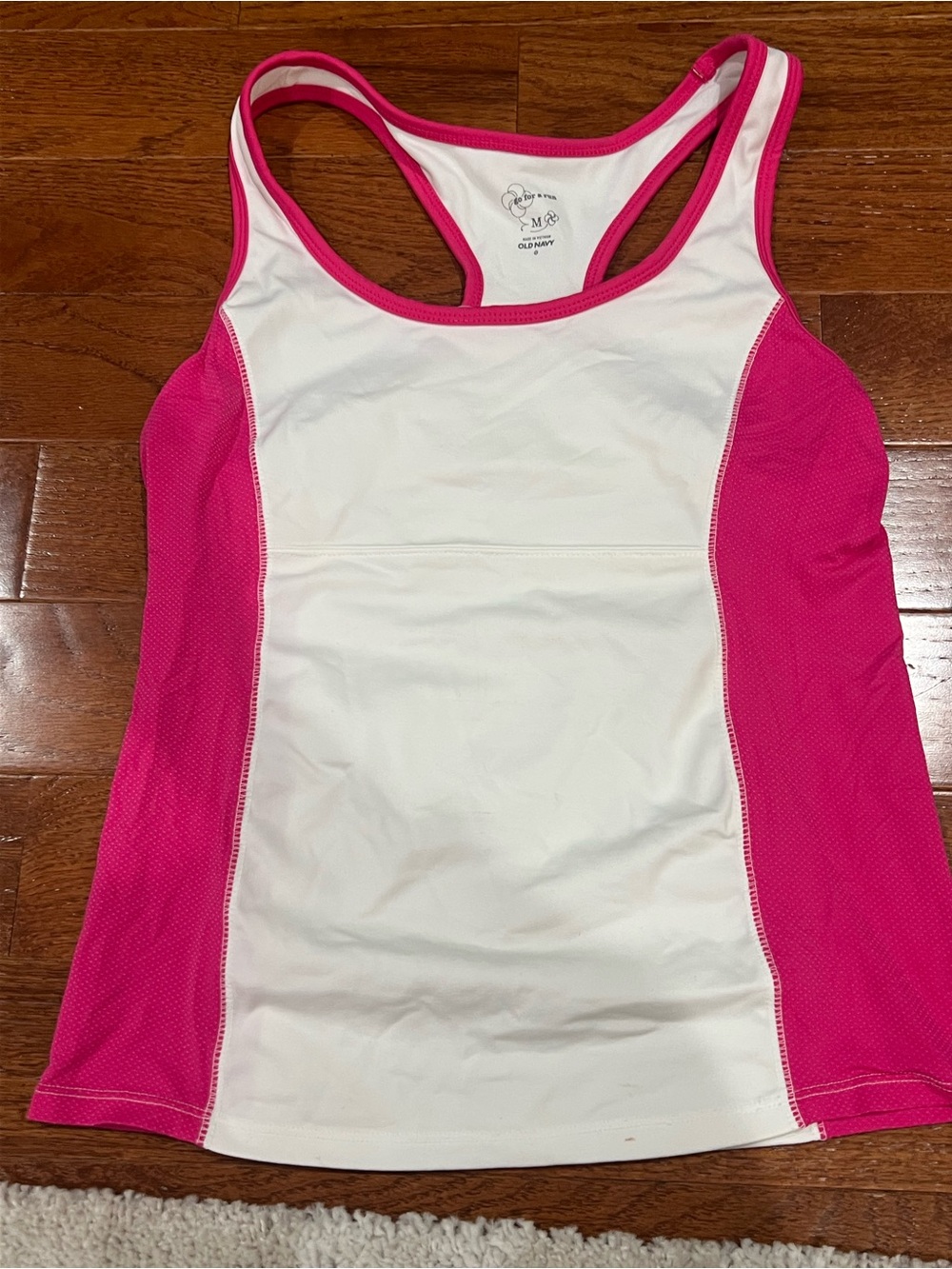 Old Navy Women’s Pink and White Active Tank Top